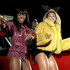 Beyonce and friend dancing